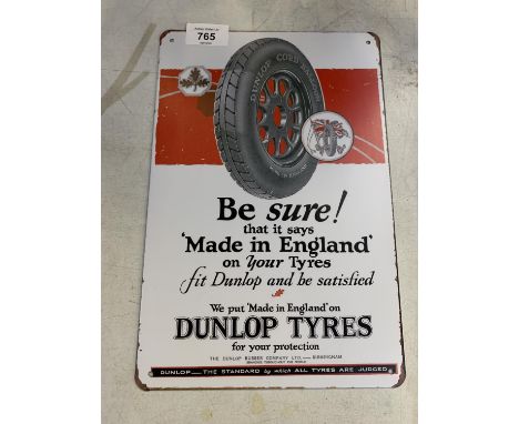 A VINTAGE STYLE METAL 'DUNLOP TYRES' SIGN 