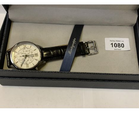 A GENTS BOXED MONTEGRAPPA ITALIAN CHRONOGRAPH WRIST WATCH 