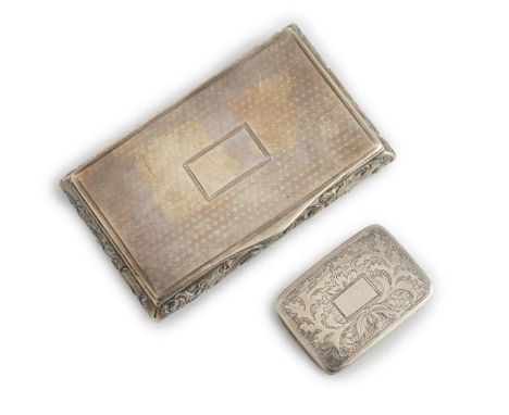 An early Victorian silver rectangular snuff box, by Neustadt &amp; Barnett, Birmingham, 1840, 69mm, together with a George IV