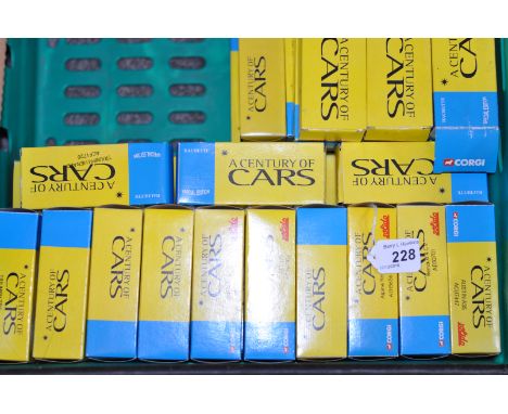 TRAY OF 29 CORGI SOLIDO A CENTURY OF CARS MODELS SCALE 1:43 BOXED
