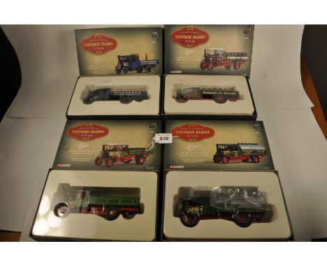 4 CORGI LIMITED EDITION VINTAGE GLORY OF STEAM FODENS: 80205 DROPSIDE WAGON WITH CRATES - PICKFORDS, 80206 DROPSIDE WAGON WIT