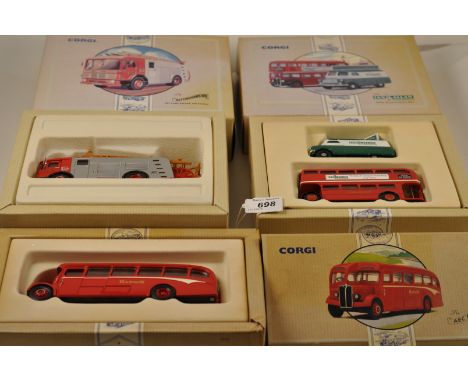 3 CORGI CLASSICS TO INCLUDE 2 COMMERCIALS 97187 AND 96995 AND ONE FIRE ENGINE 97356 ALL BOXED