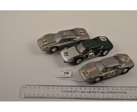 3 MONOGRAM MODEL KIT SCALEXTRIC SLOT PORSCHES -BUILT