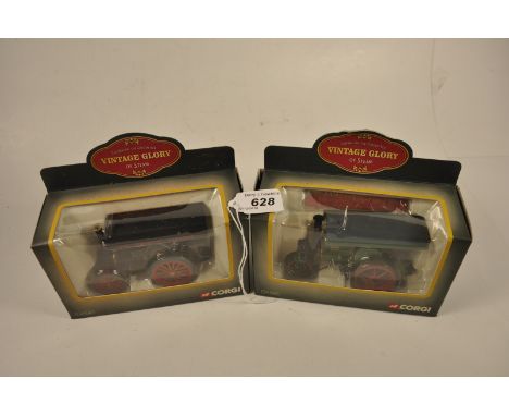 2 CORGI VINTAGE GLORY OF STEAM: 80302 GARRETT 10 TON ROAD ROLLER - CONSUELO ALLEN AND 80301 GARRETT 4CD ROAD TRACTOR - BUNTY 