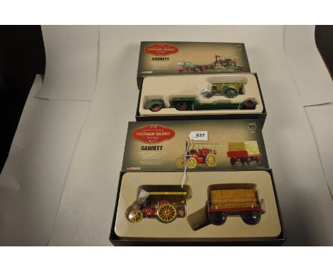 2 CORGI LIMITED EDITION VINTAGE GLORY OF STEAM GARRETTS: 22402 BEDFORD TK LOW LOADER AND GARRETT TRACTOR- PRINCESS ROYAL AND 