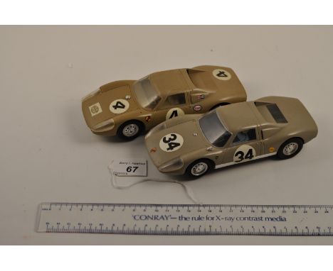 2 RARE K&amp;B SCALEXTRIC SLOT CAR MODEL PORSCHES 