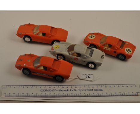 4 RARE STABO SCALEXTRIC SLOT MODEL PORSCHES