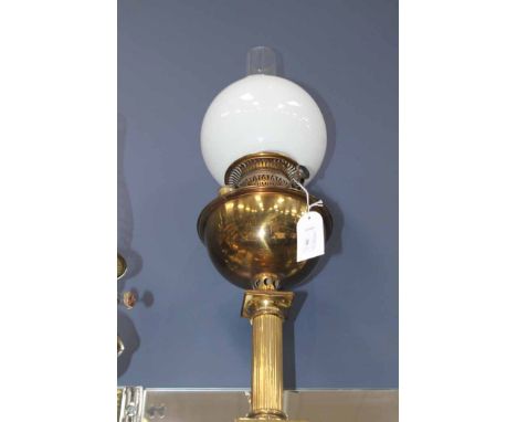 ONE BRASS CORINTHIAN COLUMN LAMP
with one other brass lamp (2)