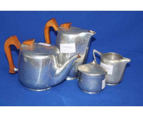 FOUR PIECE PIQUOT WARE TEA AND COFFEE SERVICE