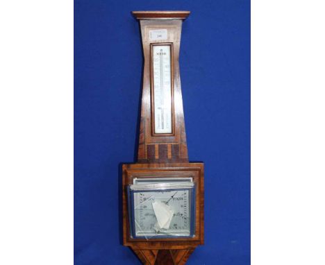 MAHOGANY WALL BAROMETER 
( with broken glass )