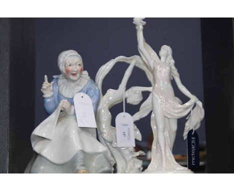 TWO ROYAL WORCESTER LUSTRE FIGURES
modelled as 'Spirit of the Dance', 2346 of 5000 and 'Spirit of Peace', 107 of 200; togethe