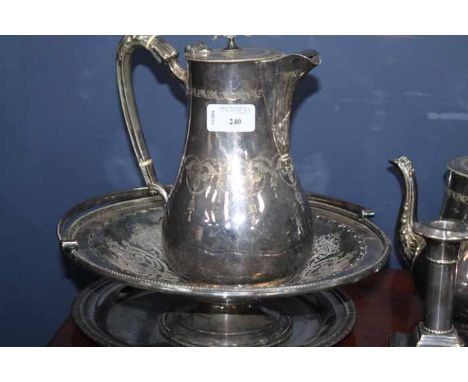 SILVER PLATED FOUR PIECE TEA SERVICE 
together with plated comports, etc 