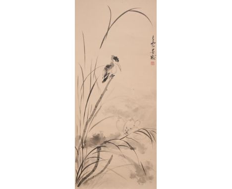 Five Chinese painted scrolls by Jiang Ershi (1913-1973), including a large landscape painting by the artist, signed and with 