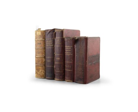 PETTIGREW & OULTON Dublin Almanack, Registry & Directory for 1832, 1833, 1838, 1845 & 1848. With owner's label for T. Baron J