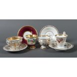 Konvolut von 4 Biedermeiertassen mit