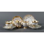 4 Biedermeiertassen mit Unteren KPM,