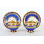 2 Biedermeier-Tassen mit Unteren