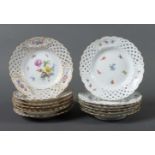 13 Meissen-Durchbruchteller 9x