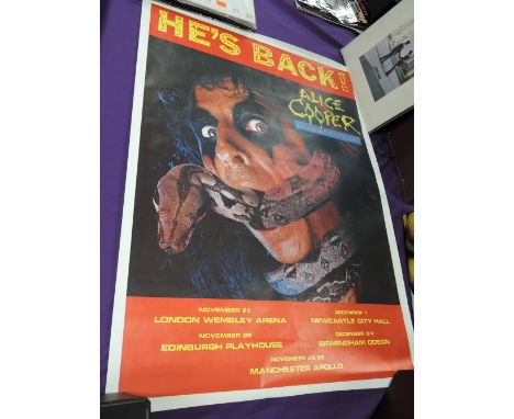 Large Alice Cooper gig poster - bought at the actual gig by the vendor - rare item