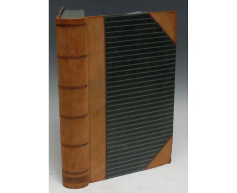 Bookbinding - a mid-Victorian local bookbinder's ledger, compiled by Joseph Burrows, Bookbinder, Nottingham, red-ruled blue p