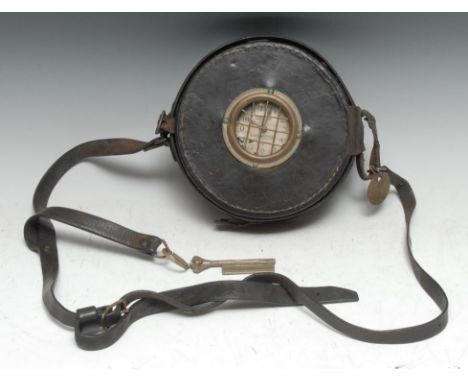 An early 20th century American night watchman's clock, the 5.5cm dial inscribed Newman Watchmans Clock, Buck &amp; Hickman Lt
