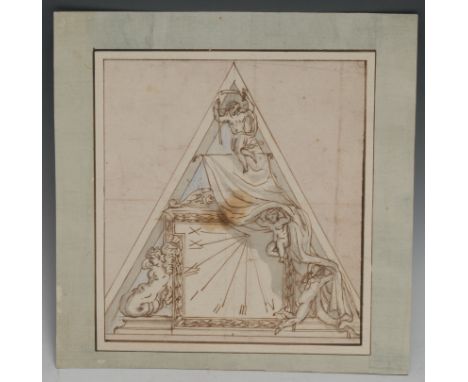 French Old Master School (first-half, 18th century)Architectural Trompe-l'?il, A Baroque Design for a Sundialwatercolour and 