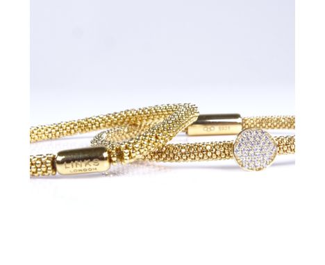 LINKS OF LONDON - 4 modern sterling silver-gilt Effervescence bracelets, internal diameters 58mm, 27.8g total (2)Both brand n
