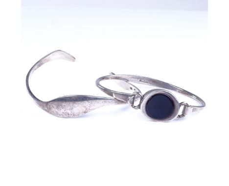 2 Danish stylised sterling silver bangles, including example by Niels Erik From, 21.9g total (2)Both in good original conditi