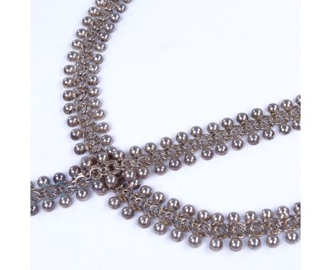 HERMAN SIERSBOL - a Vintage Danish stylised sterling silver matching necklace and bracelet set,  necklace length 40cm, bracel