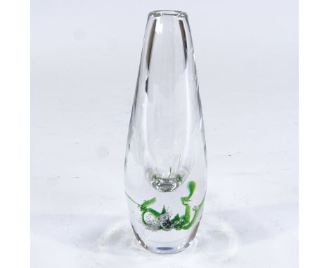 Vicke Lindstrand for Kosta Sweden, Sjogras glass vase, 1959, fully signed LH1782, height 19cm Perfect condition