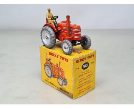 A boxed Dinky Toys No.301/27M Field Marshall Tractor, M, box VG, some staining