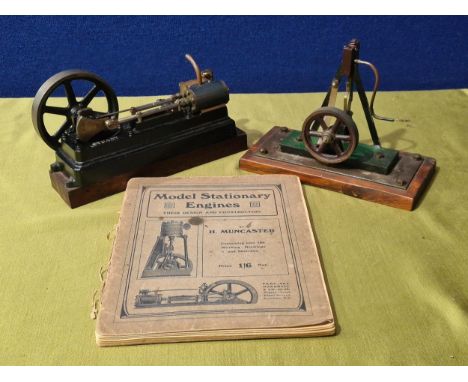 A model of a Stuart-Turner Steam Engine 9in L and a Model Beam Engine together with a book Model Stationary Engines