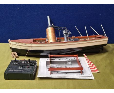 A Billing Boats radio controlled Gejsing DK-6000 Steam Launch 'African Queen' with Acoms Transmitter