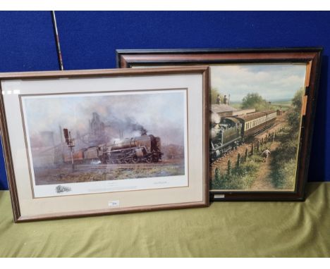 AFTER DAVID SHEPHEARD; 'Heavy Freight '67', pencil signed limited edition 206/850 and an oleograph of a GWR Pannier Tank on a
