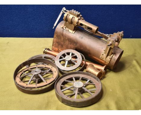A part built live steam Model of a Marshall Portable Engine including boiler and wheels