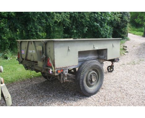 A Sankey 3/4 ton FV 2381 wide track trailer, registration number 13 KE 99 with a photocopied manual (in need of restoration)