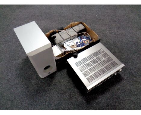 A Yamaha home theatre system HTR-5540RDS with instruction manual and remote  