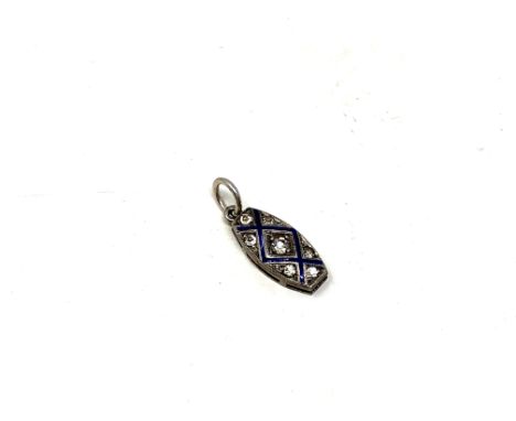 A small sterling silver and enamel pendant 