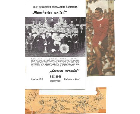 Football Collection Signed and Unsigned Magazine Cuttings Signature Pieces Plus Multi Signed Item, Including Joe Corrigan, Br