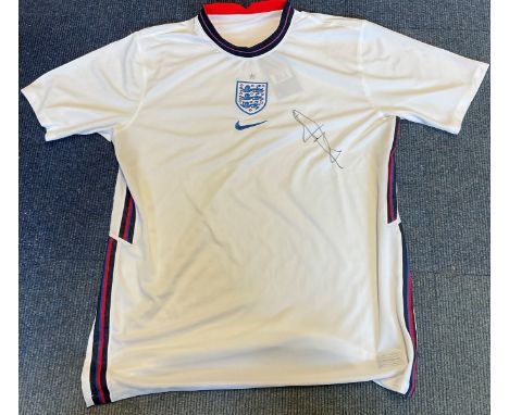 Football Harry Maguire signed England replica shirt size large. Jacob Harry Maguire (born 5 March 1993) is an English profess