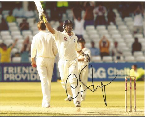 Cricket Graham Thorpe signed 10x8 colour photo pictured while playing for England. Good condition. All autographs come with a
