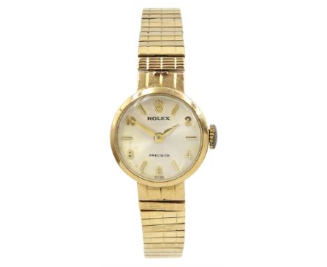 Rolex Precision 9ct gold ladies manual wind bracelet wristwatch, Cal.1401, back case No 27347 and dated 'Aug 29th 1967', hall