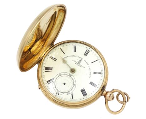 Early 20th century 9ct gold full hunter  English lever fusee pocket watch by John Forrest 'Chronometer Maker to the Admiralty