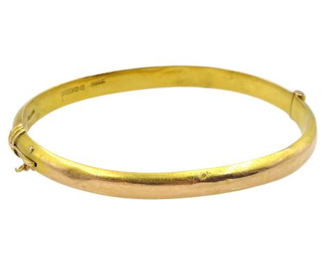 Victorian 15ct gold hinged bangle by Henry Griffith &amp; Sons Ltd, Chester 1900Condition Report:Approx 7.2gm, bangle dented 