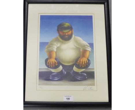 A Graham McLean limited edition print 'Quayside Captain' numbered 1/5, signed in pencil, framed, 38 x 47cm