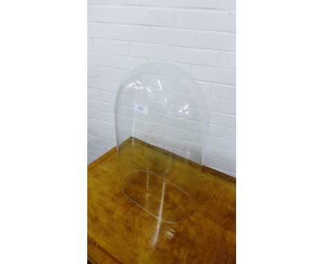 A glass clock dome, 48cm high x 30cm