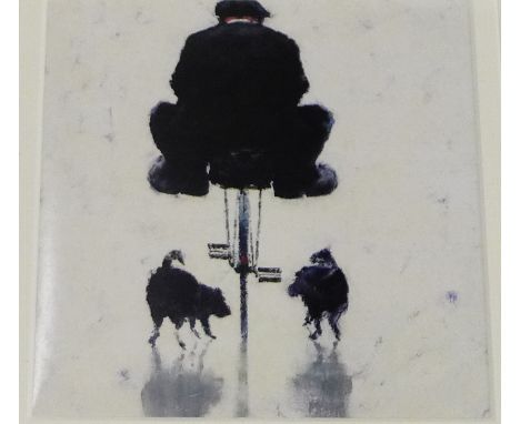 A framed Alex Miller print titled 'Ambush', in a glazed frame, 34 x 34cm