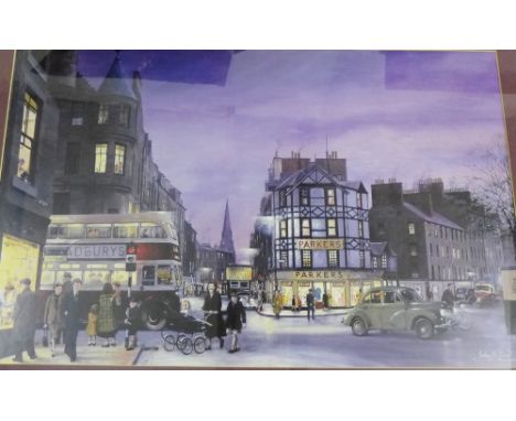 John M Boyd 'Bristo Street, 1950's' Glazed framed print, 70 x 45cm