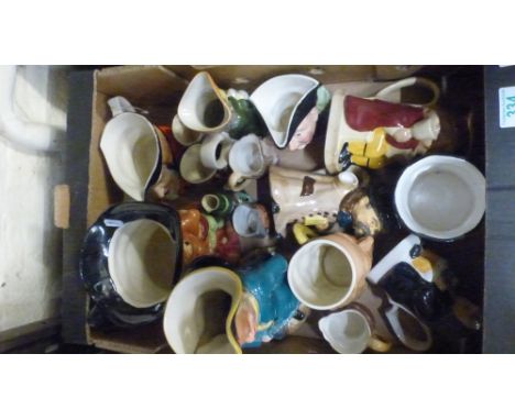 Collection of various sized character and Toby jugs from Tony Wood, Kelsboro Ware and Crown Devon amongst others. (1 Tray)