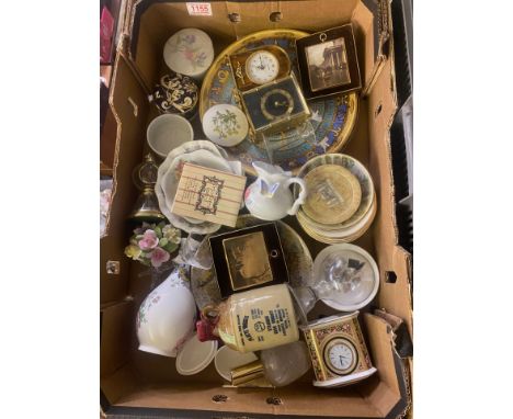 A Mixed Collection of Ceramics and Collectibles including Wedgwood Mantle Clock, Glass Miniature Sculptures, Wall plates, Pet